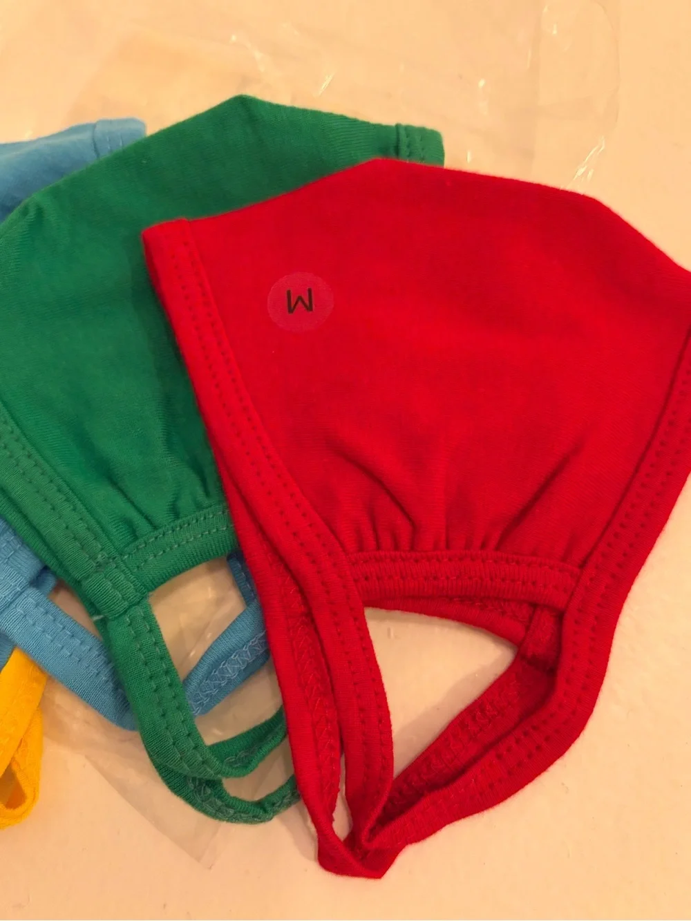 Kids 4-Pack Cotton Face Masks — Red, Green, Blue, Yellow